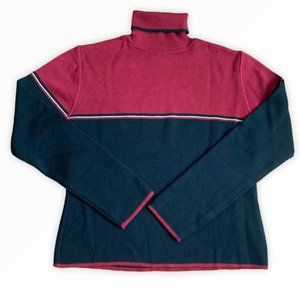 Silvia Novelli Wool Red/Black Colorblock Sweater Size M